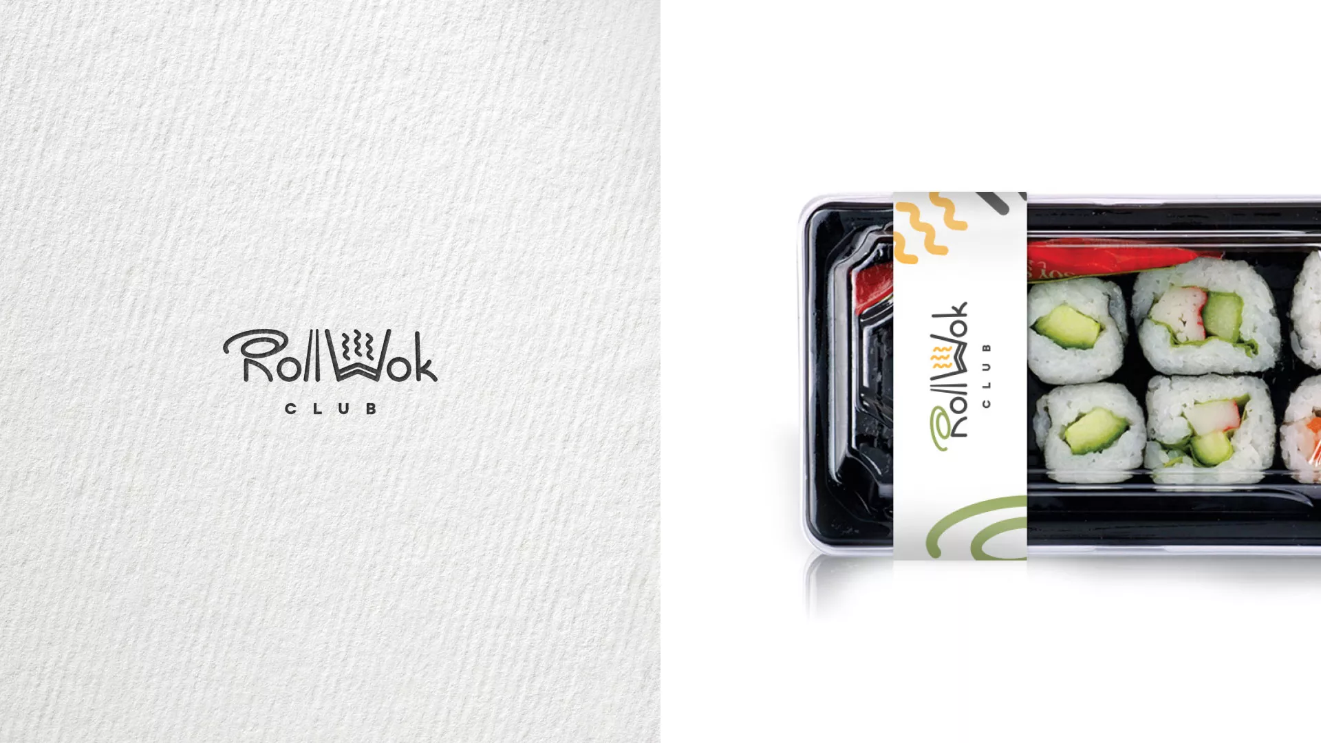 Разработка наклеек для суши-бара «Roll Wok Club» в Томари